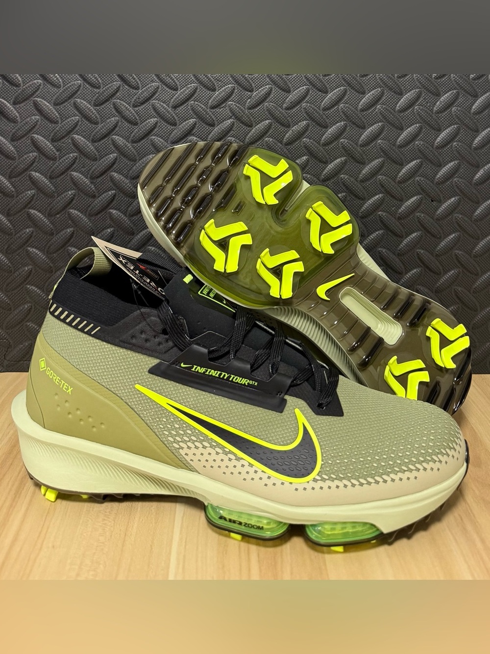 Nike Infinity Tour Next% 2 GTX Camo Green Golf Cleats FV4897-300 Mens Sizes